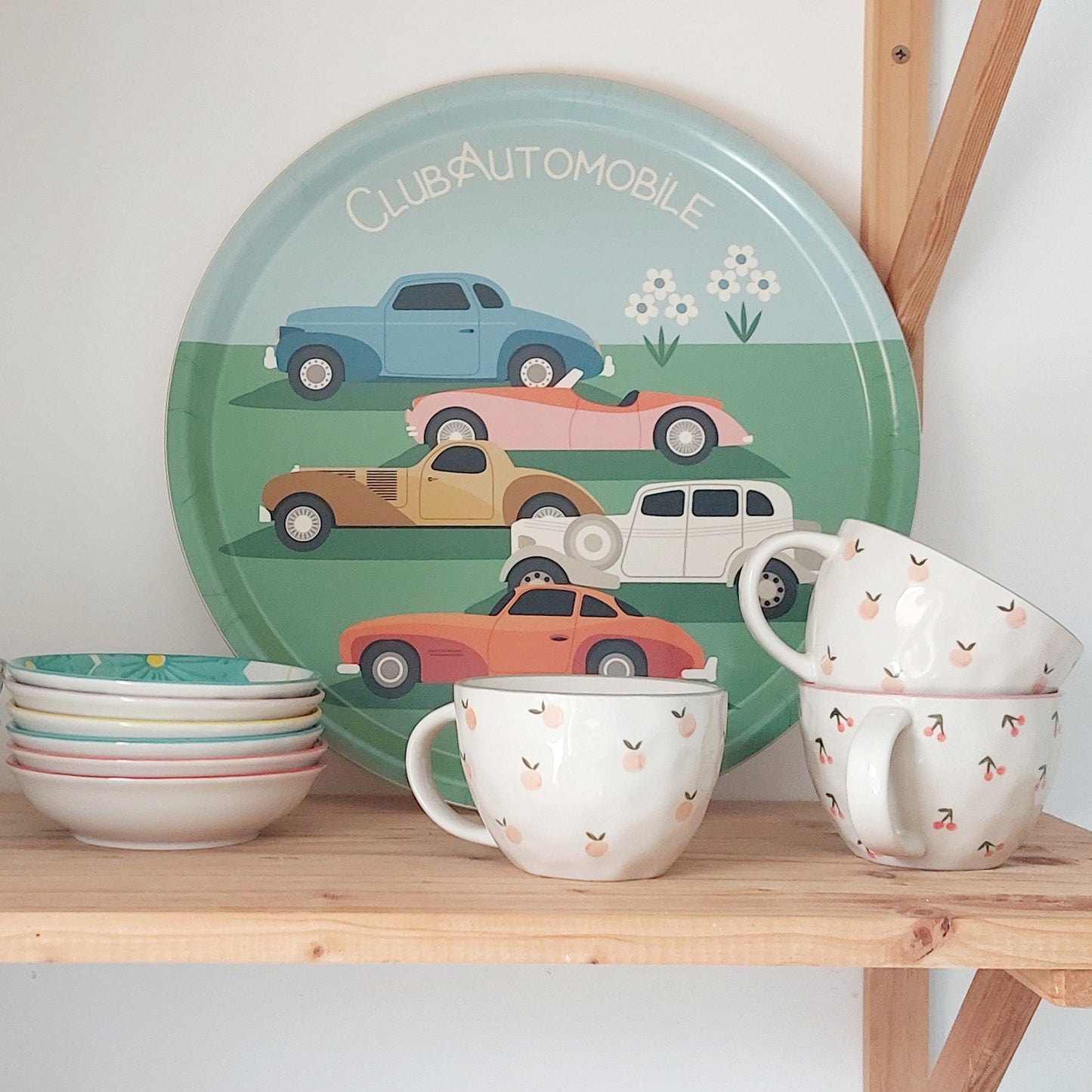 Plateau rond en Bois - CLUB AUTOMOBILE