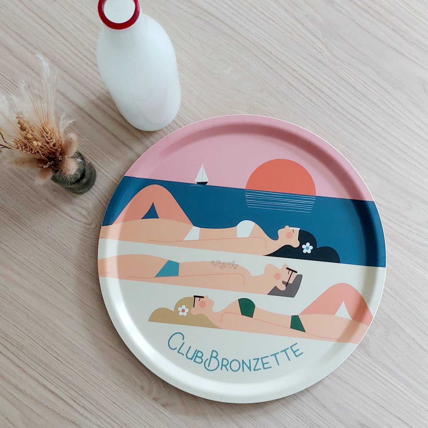 Plateau rond en bois - CLUB BRONZETTE