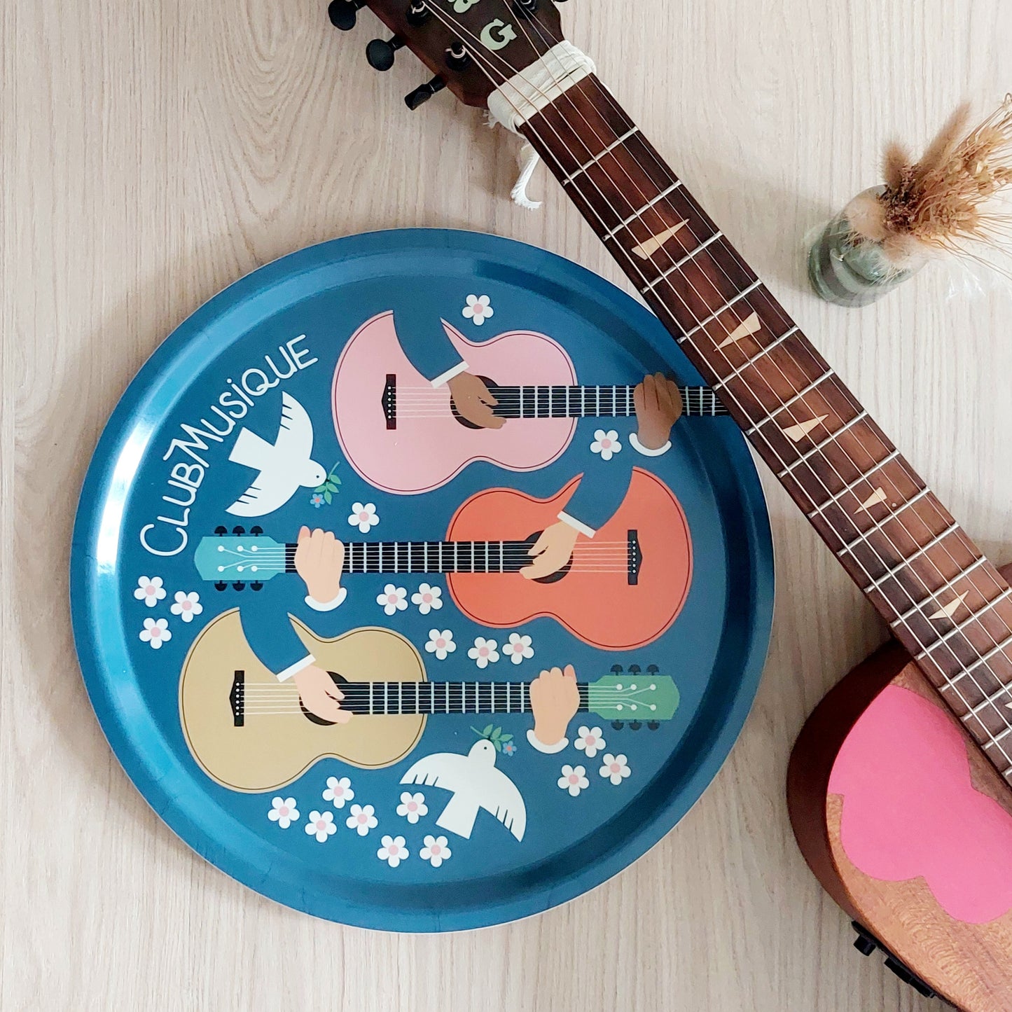 Plateau rond en bois - CLUB MUSIQUE