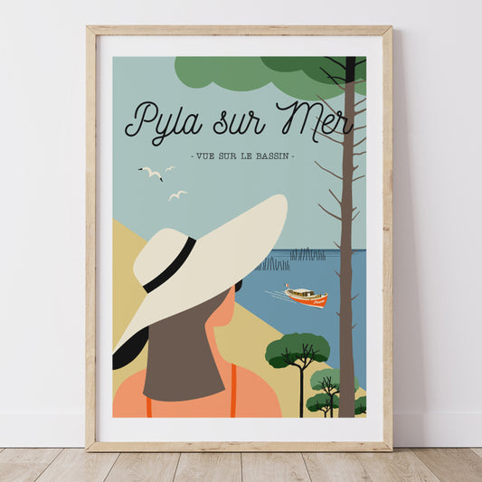 Affiche PYLA SUR MER - Vue sur le Bassin