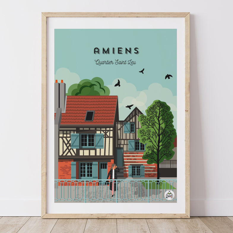 Affiche AMIENS - Quartier Saint-Leu