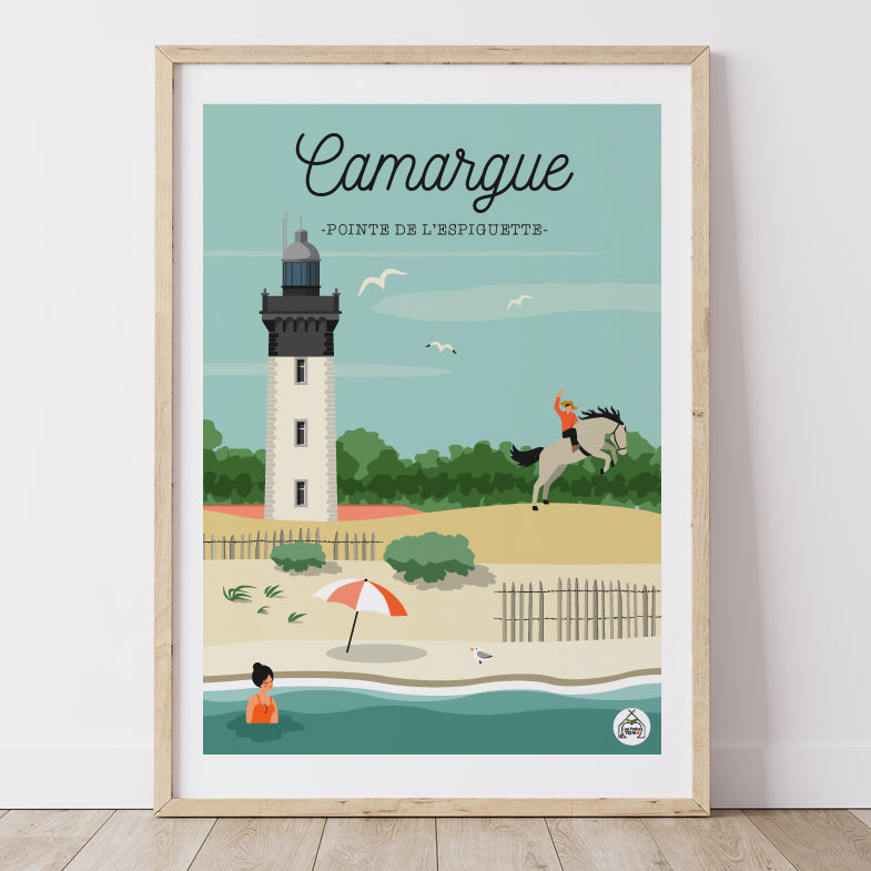 Affiche CAMARGUE - Pointe de l'Espiguette