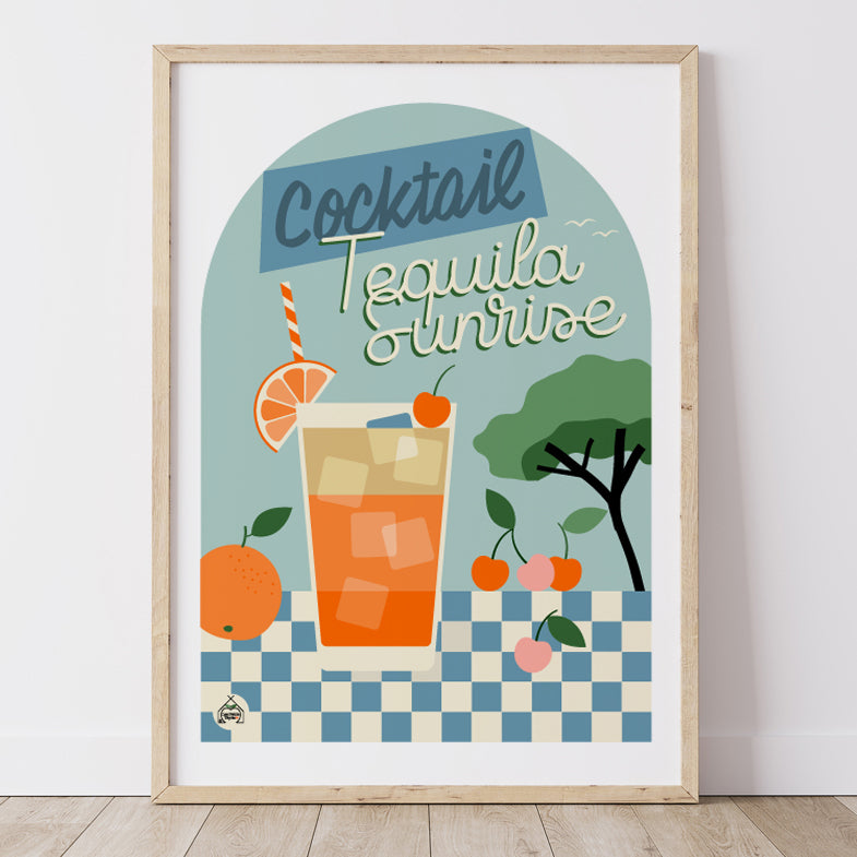 Affiche Cocktail - Tequila Sunrise