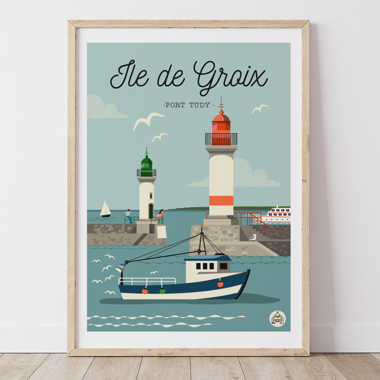 Affiche ILE DE GROIX - Port Tudy