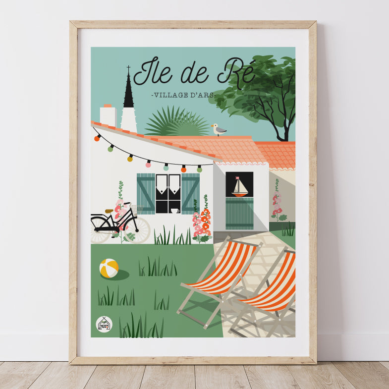 Affiche ILE DE RE - Village d'Ars