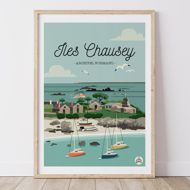 Affiche ILES CHAUSEY - Archipel Normand