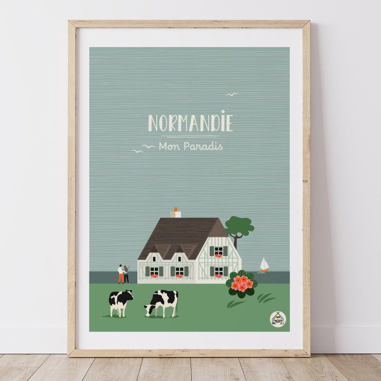 AFFICHE NORMANDIE - SURF VINTAGE AFFICHE NORMANDIE - SURF VINTAGE
