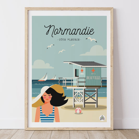 Affiche NORMANDIE - Côte Fleurie