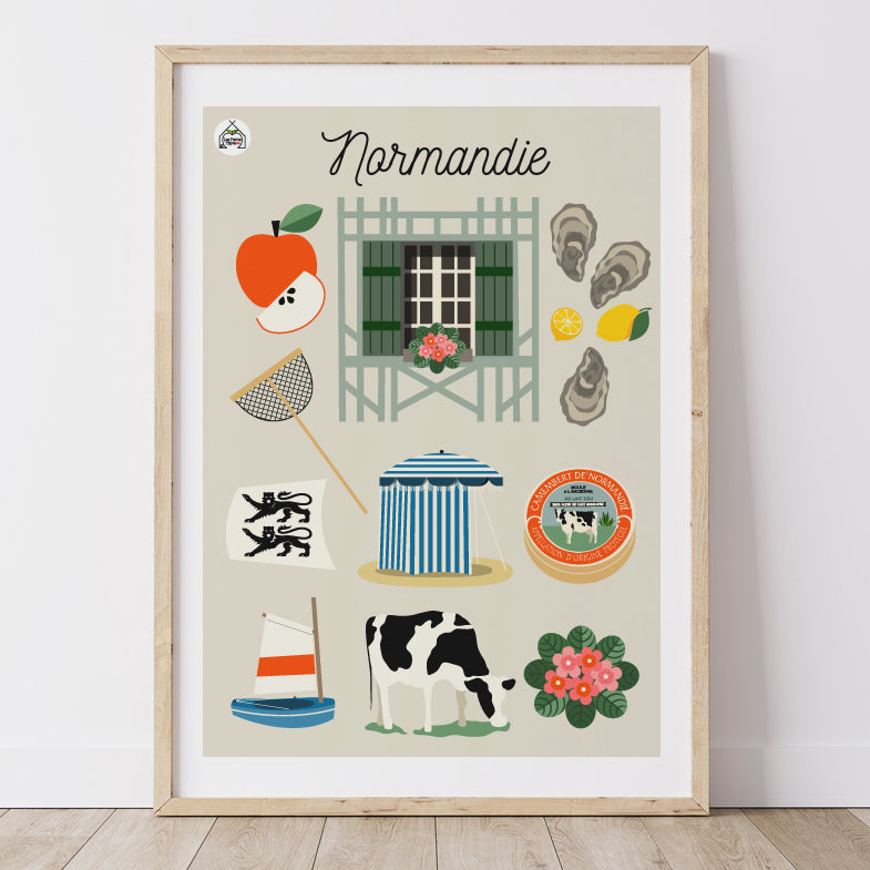 Affiche NORMANDIE - Typique Normandie