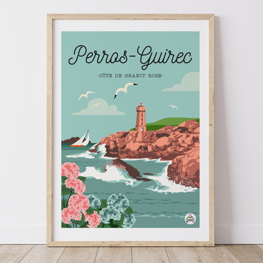 Affiche PERROS GUIREC - La Côte de Granit Rose