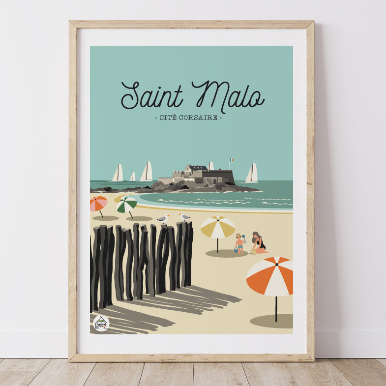 Tableau Sur Toile Saint-Malo Vue Aérienne - 100x57 Cm, Impression écologique, Toile Tendue Sur Châssis