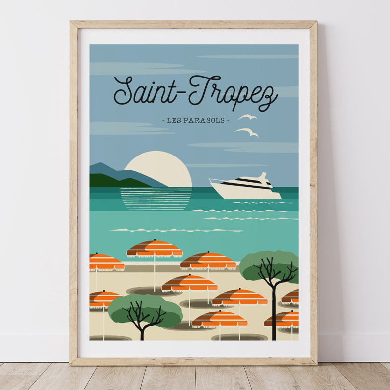Affiche SAINT-TROPEZ - Les Parasols