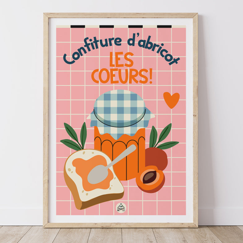 AFFICHE CUISINE - Confiture d'abricot les coeurs!