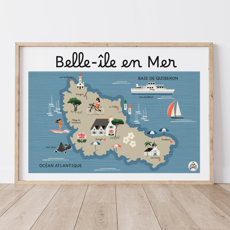 Affiche Carte Côtière BELLE-ÎLE-EN-MER