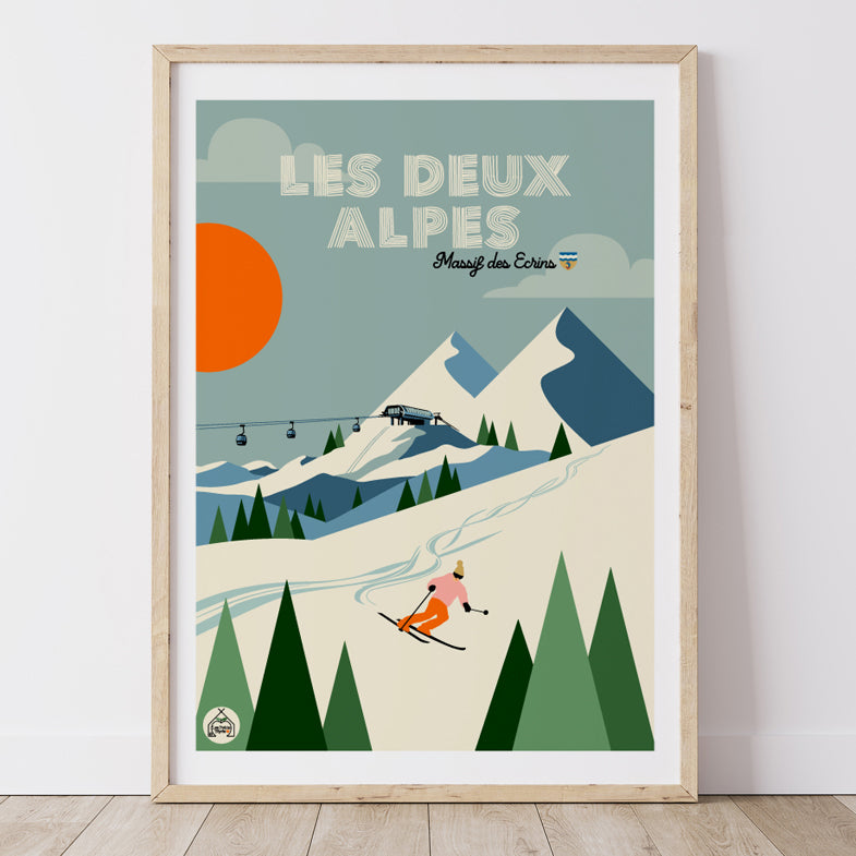 Affiche LES DEUX ALPES - Massif des Ecrins