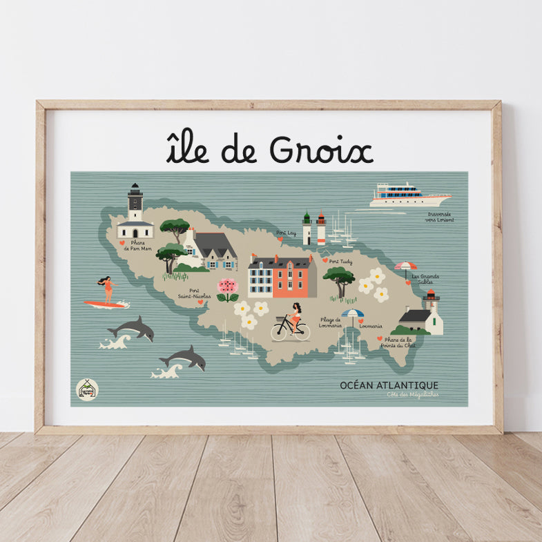 Affiche Carte Côtière ILE DE GROIX