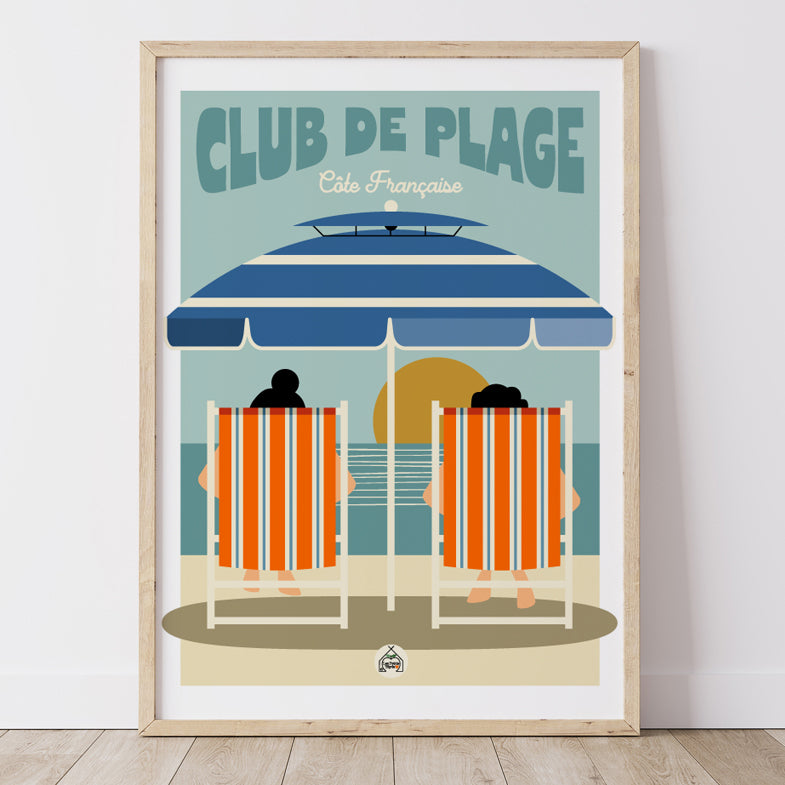 AFFICHE CLUB de PLAGE - Côte Française