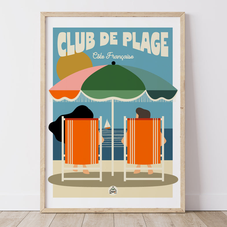 AFFICHE CLUB de PLAGE - Côte Française