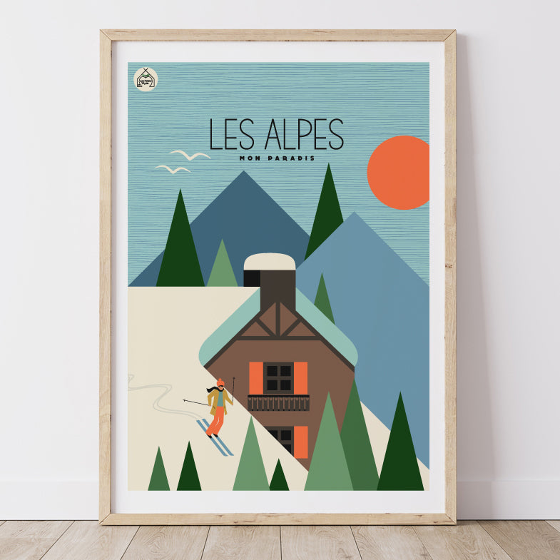 Affiche Maison Française - Les Alpes