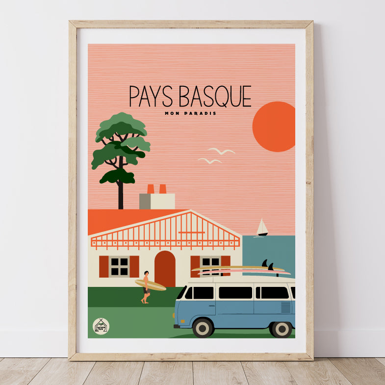 Affiche Maison Française - Pays Basque