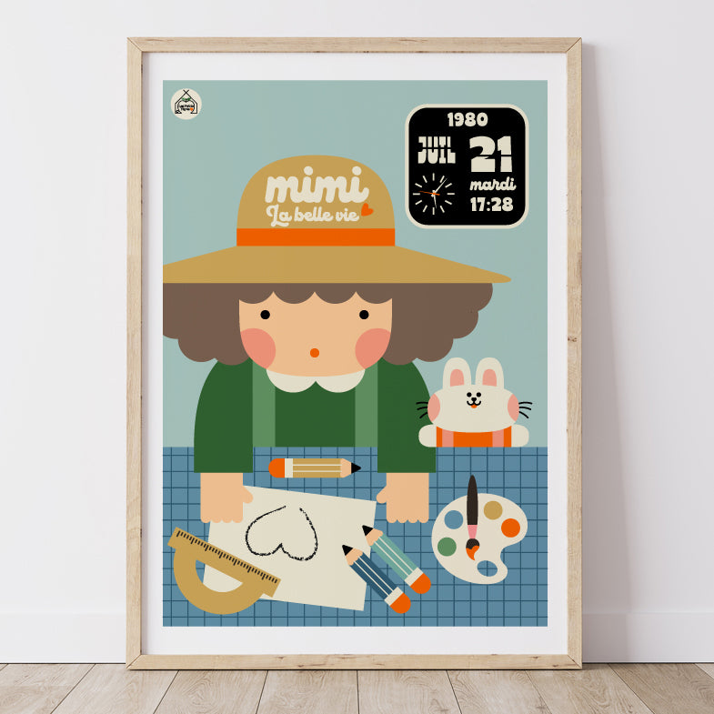 Affiche Mimi fait du dessin!