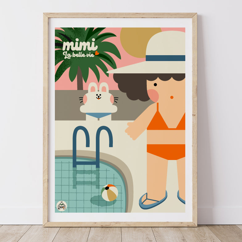 Affiche Mimi à La Piscine!