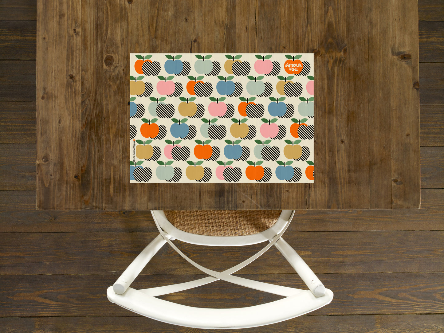 Pochette de 24 SETS DE TABLE EN PAPIER - AMOUR FOU