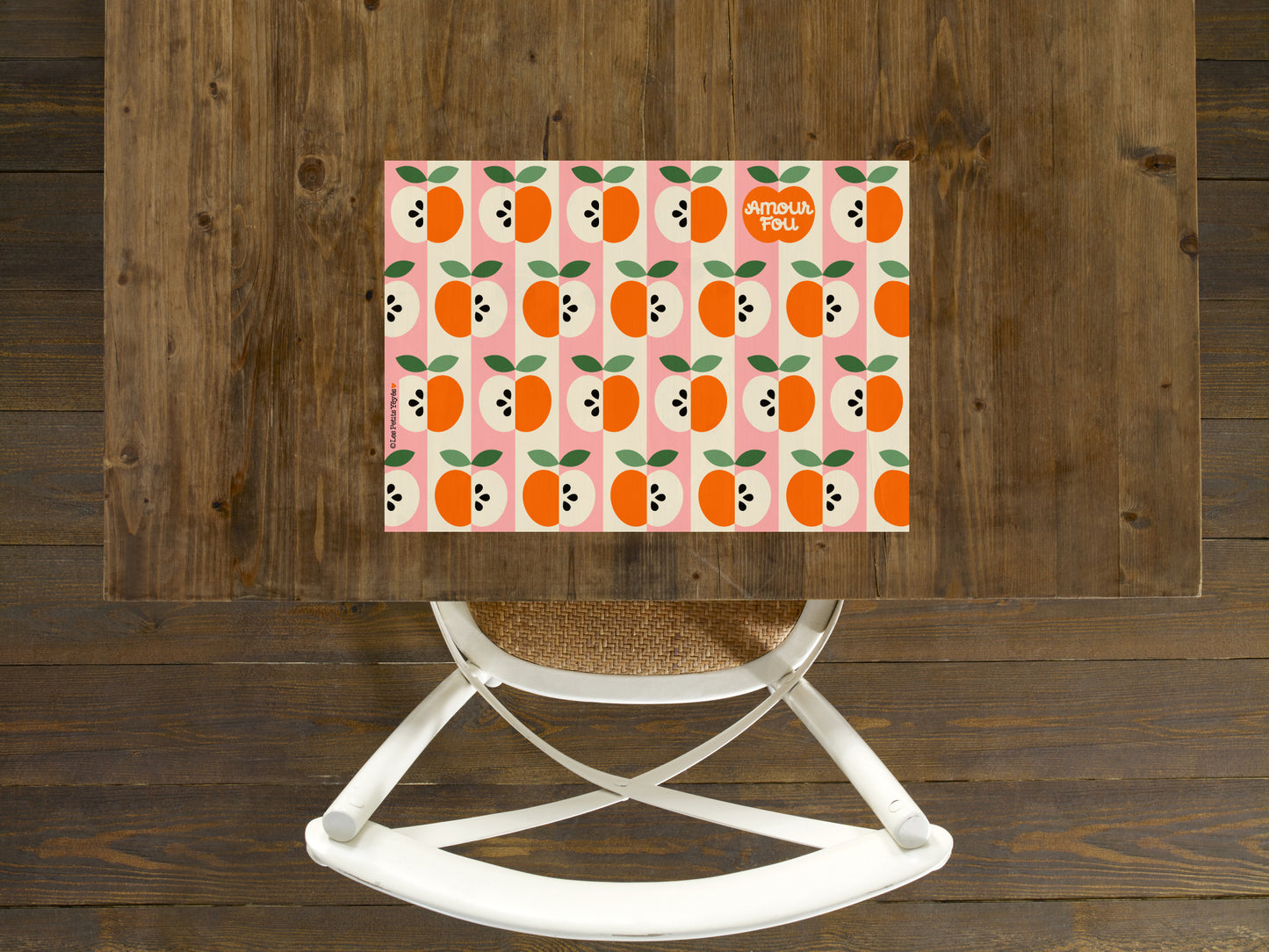 Pochette de 24 SETS DE TABLE EN PAPIER - AMOUR FOU