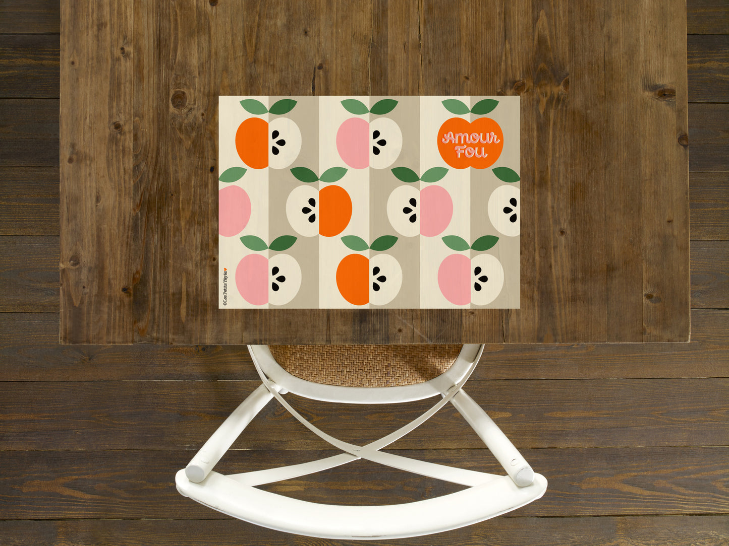 Pochette de 24 SETS DE TABLE EN PAPIER - AMOUR FOU