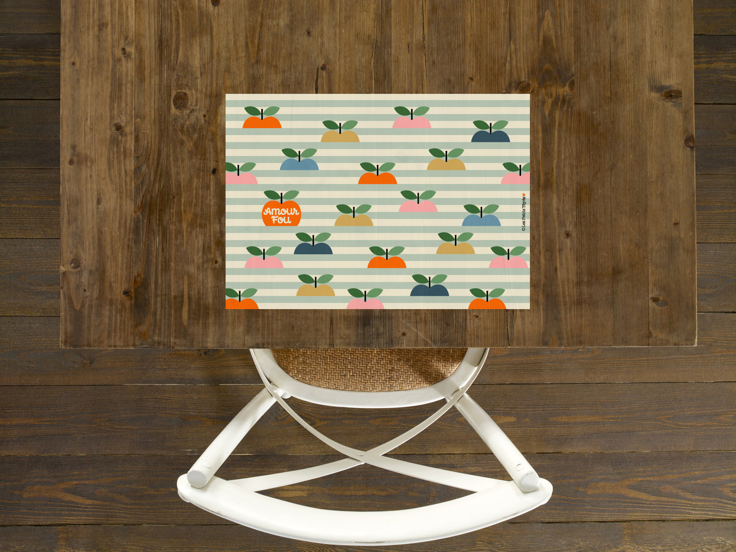 Pochette de 24 SETS DE TABLE EN PAPIER - AMOUR FOU