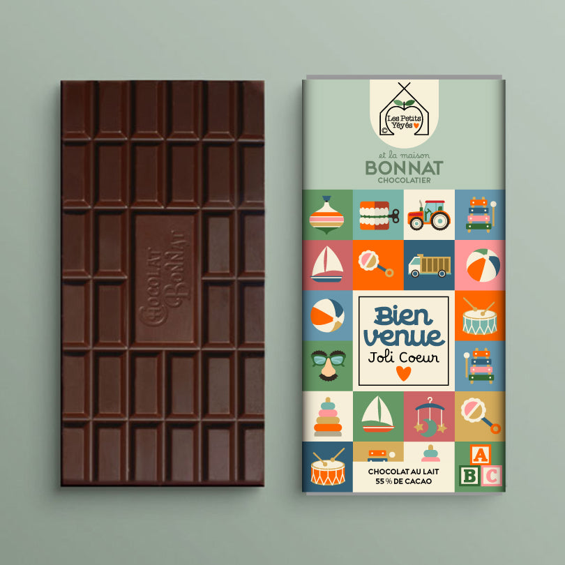Tablette de Chocolat Naissance - BIENVENUE JOLI COEUR