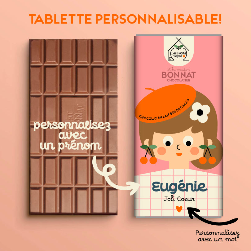 Tablette de Chocolat personnalisable - FILLE BERET