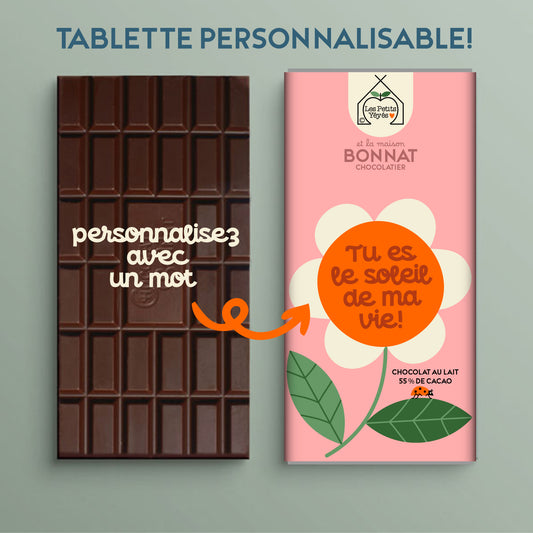 Tablette de Chocolat personnalisable - TU ES LE SOLEIL DE MA VIE