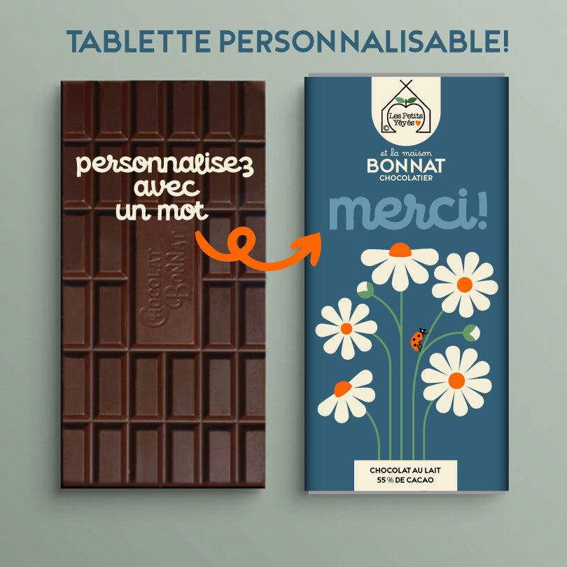 Tablette de Chocolat personnalisable - MERCI