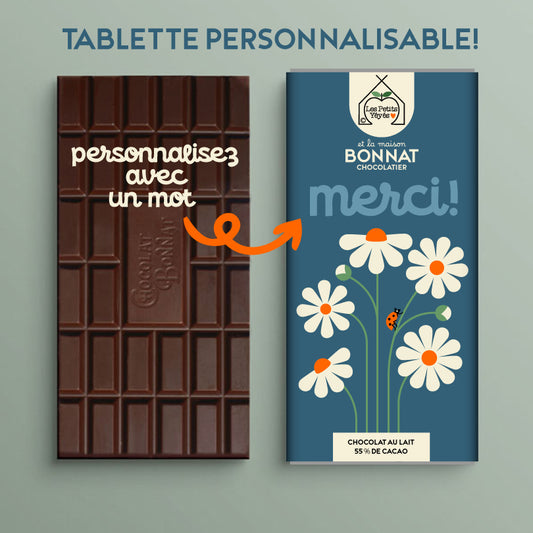 Tablette de Chocolat personnalisable - MERCI