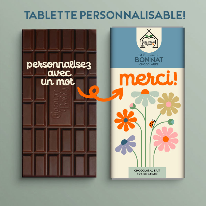 Tablette de Chocolat personnalisable - MERCI