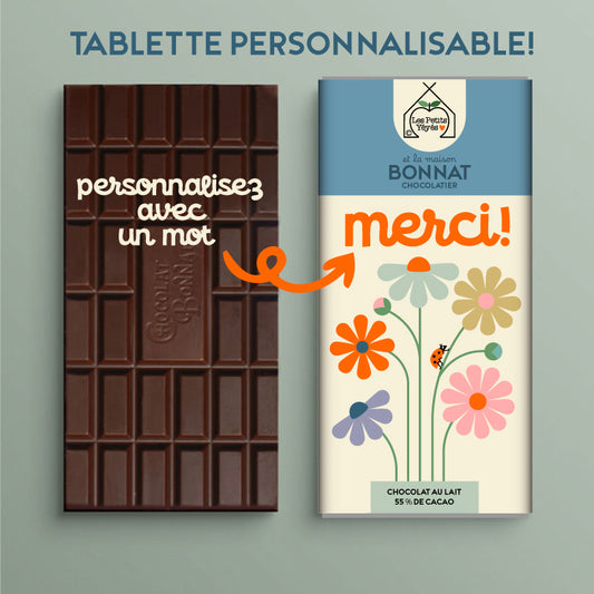 Tablette de Chocolat personnalisable - MERCI