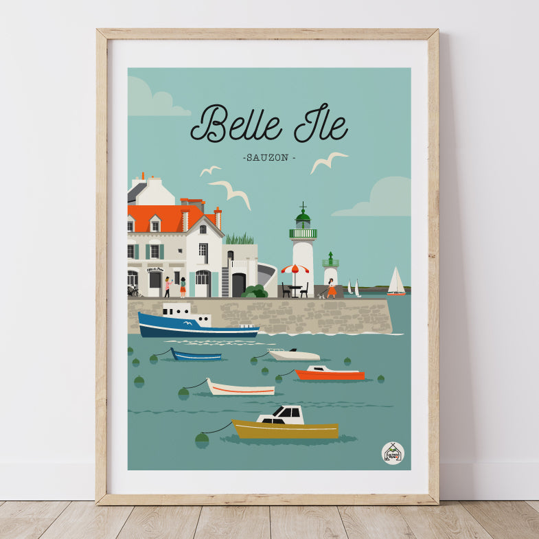 Affiche BELLE ILE EN MER - Sauzon