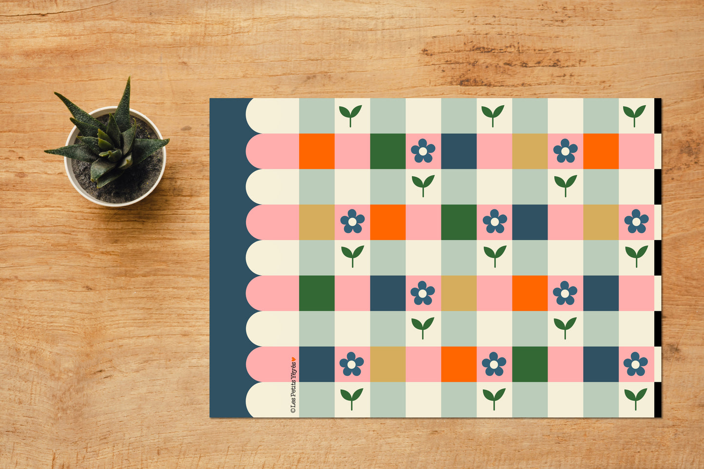 Pochette de 24 SETS DE TABLE EN PAPIER - DAMIER