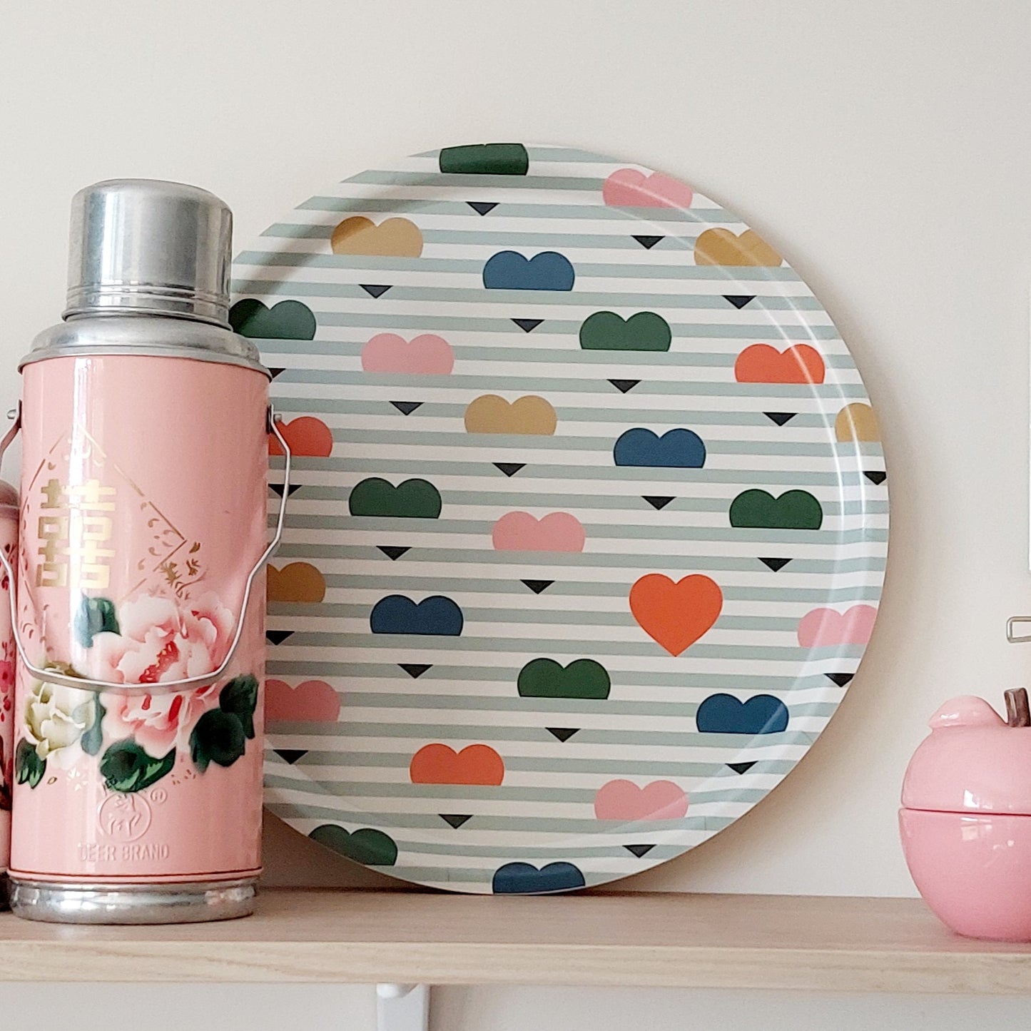 Plateau rond en bois - CLUB COEURS