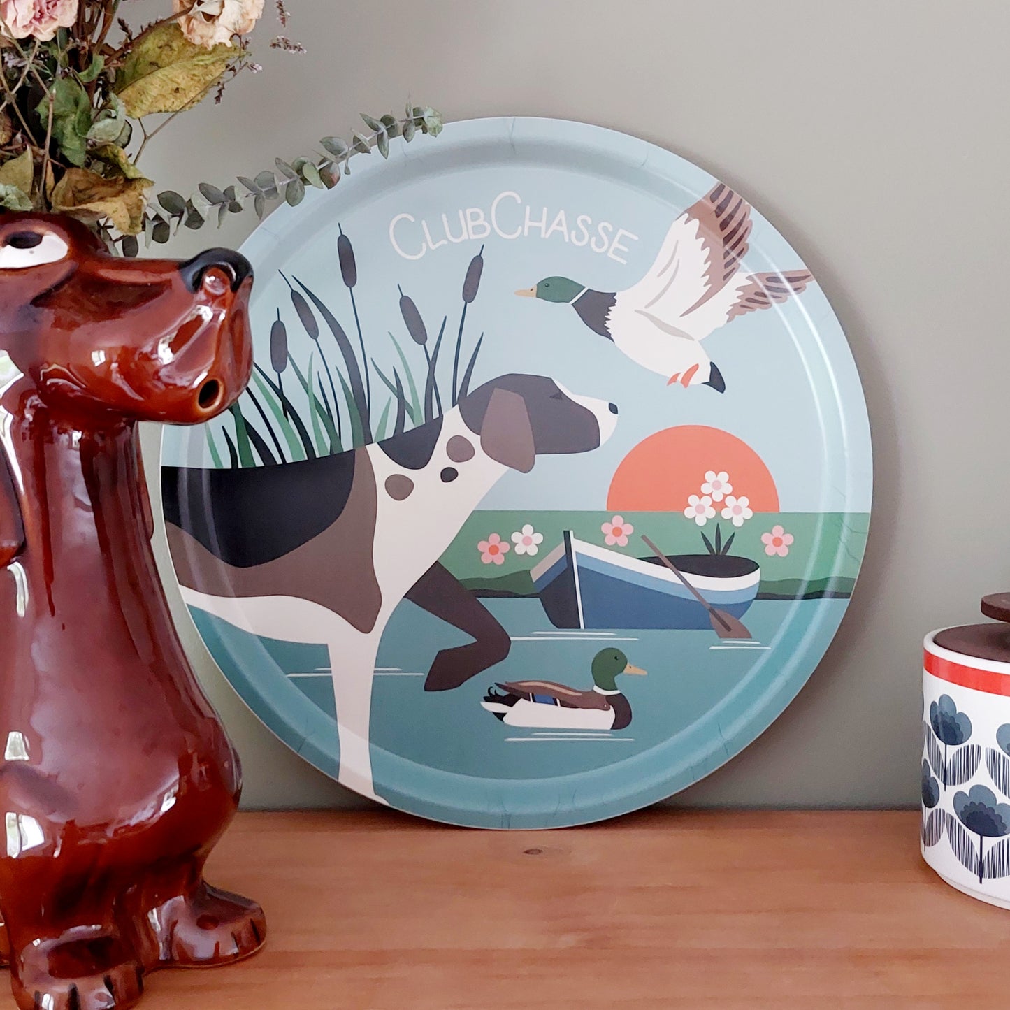 Plateau rond en bois - CLUB CHASSE