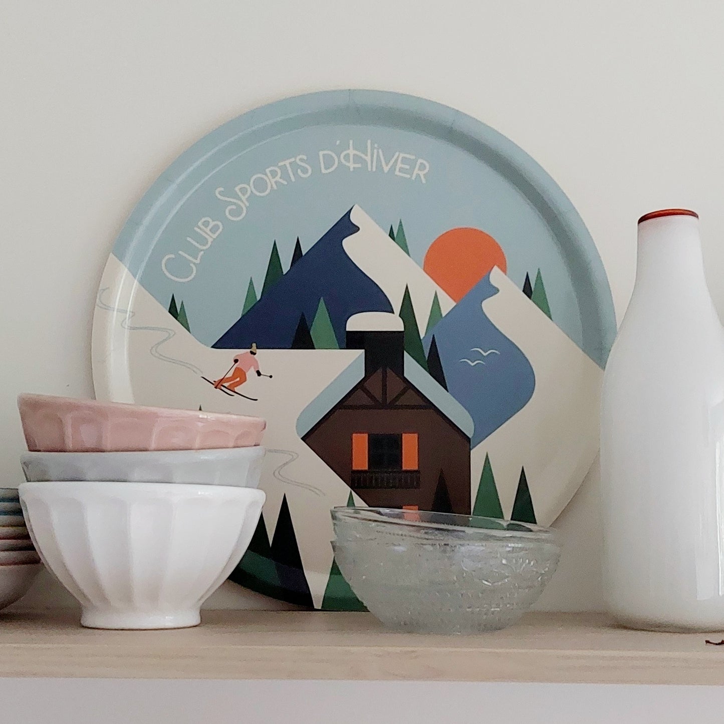 Plateau rond en bois - CLUB SPORTS D'HIVER