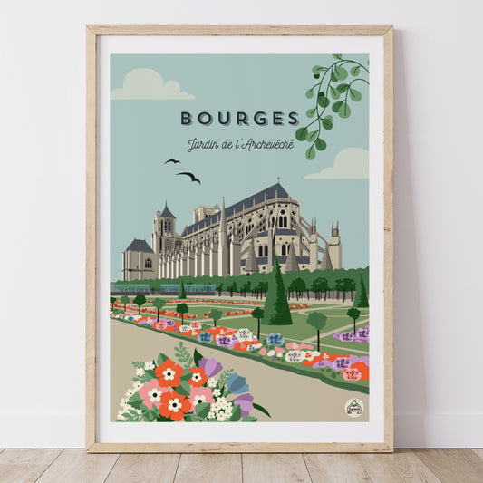 Affiche BOURGES - Le Jardin de l'Archevêché