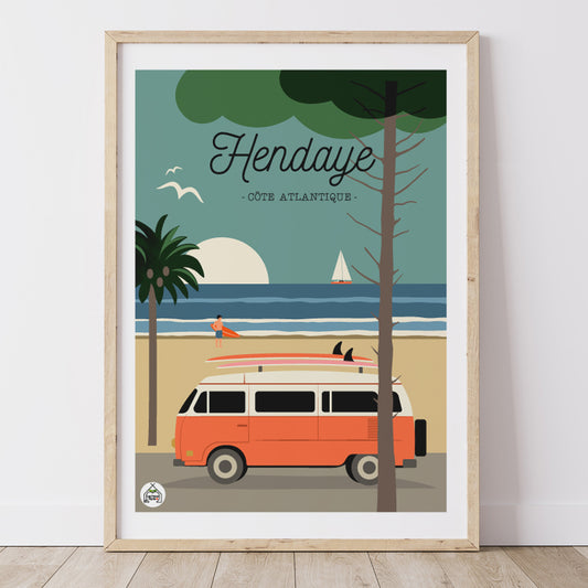 Affiche HENDAYE - Côte Atlantique