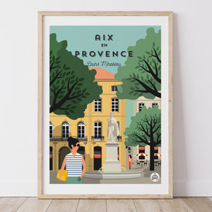 Affiche AIX EN PROVENCE - Le Cours Mirabeau