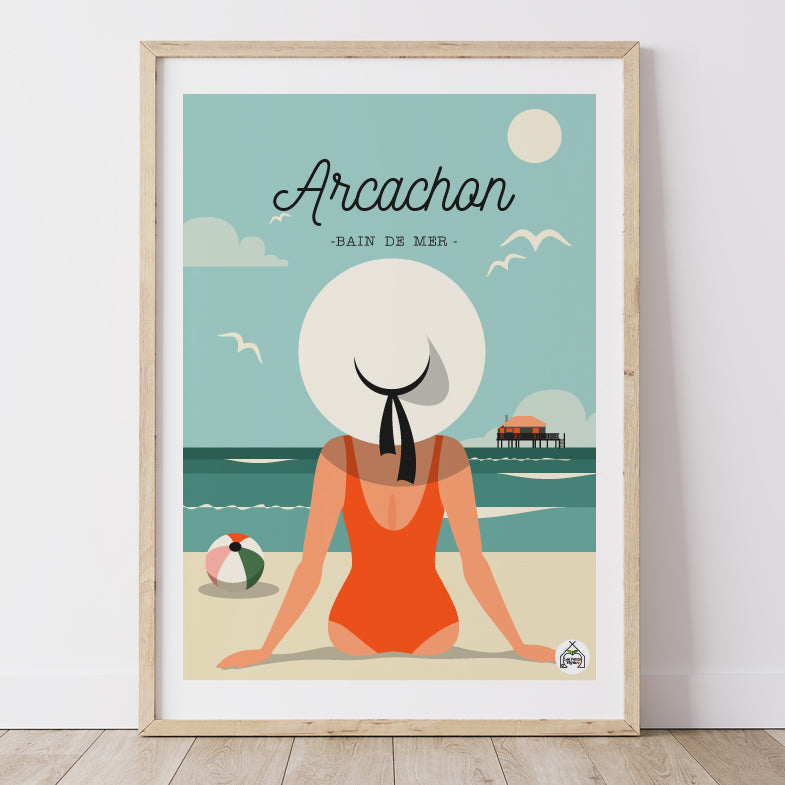Affiche ARCACHON - Bain de Mer