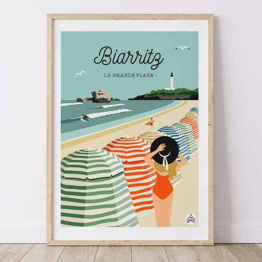 Affiche BIARRITZ - La Grande Plage