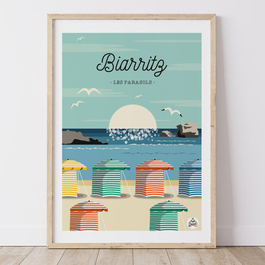 Affiche BIARRITZ - Les Parasols