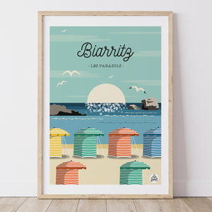 Affiche BIARRITZ - Les Parasols