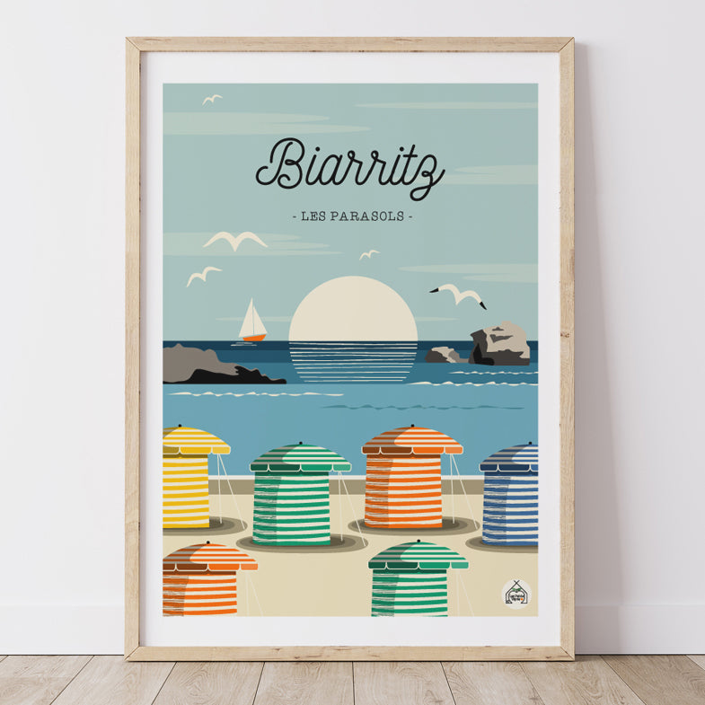 Affiche BIARRITZ - Les Parasols